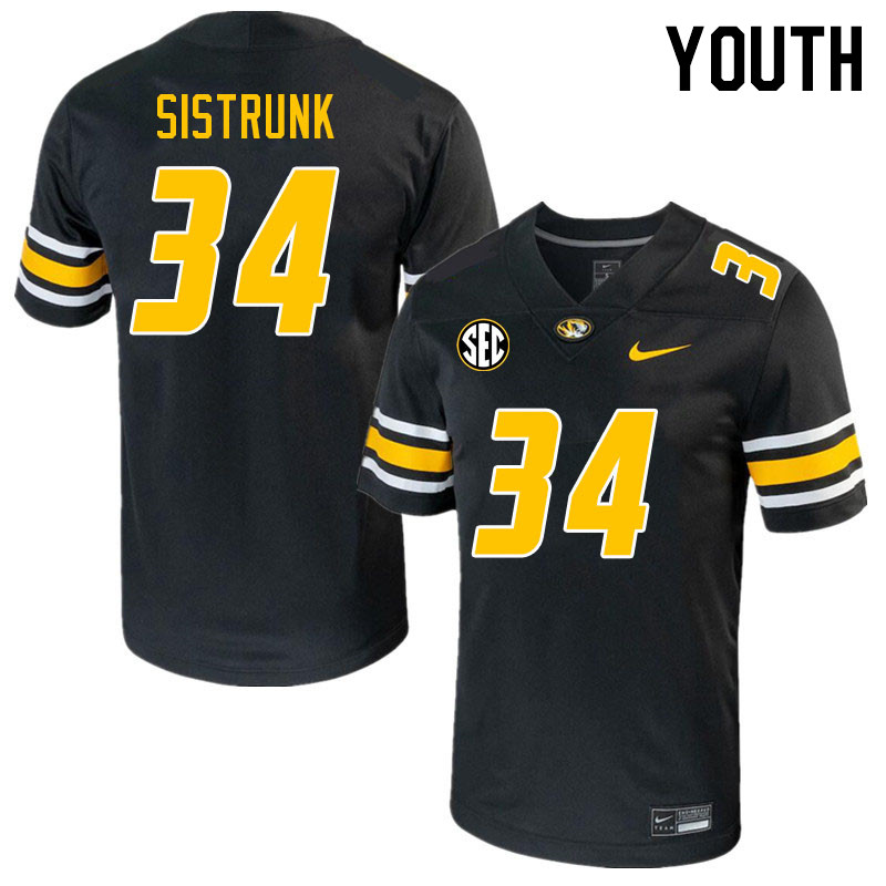 Youth #34 Davion Sistrunk Missouri Tigers College 2023 Football Stitched Jerseys Sale-Black